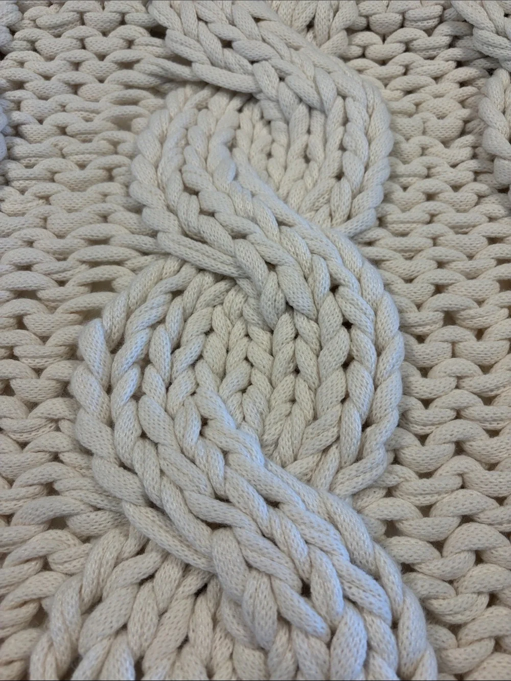 Pottery Barn Chunky Hand-Knit Cable Accent Pillow - Ivory